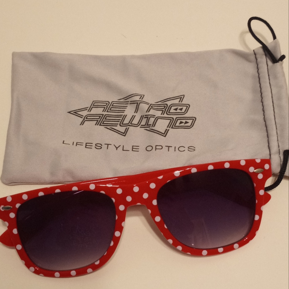 Red and white polka dot sunglasses